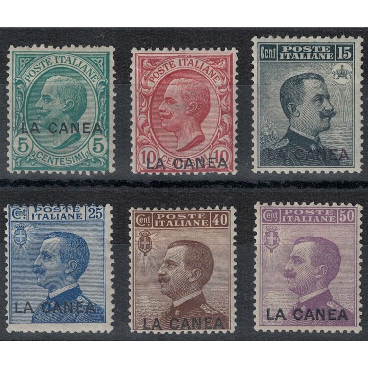 CRETA (LA CANEA) 1907-12 Serie ordinaria 6v MH*