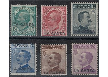 CRETE (CHANIA) 1907-12 Ordinary series 6v MH*