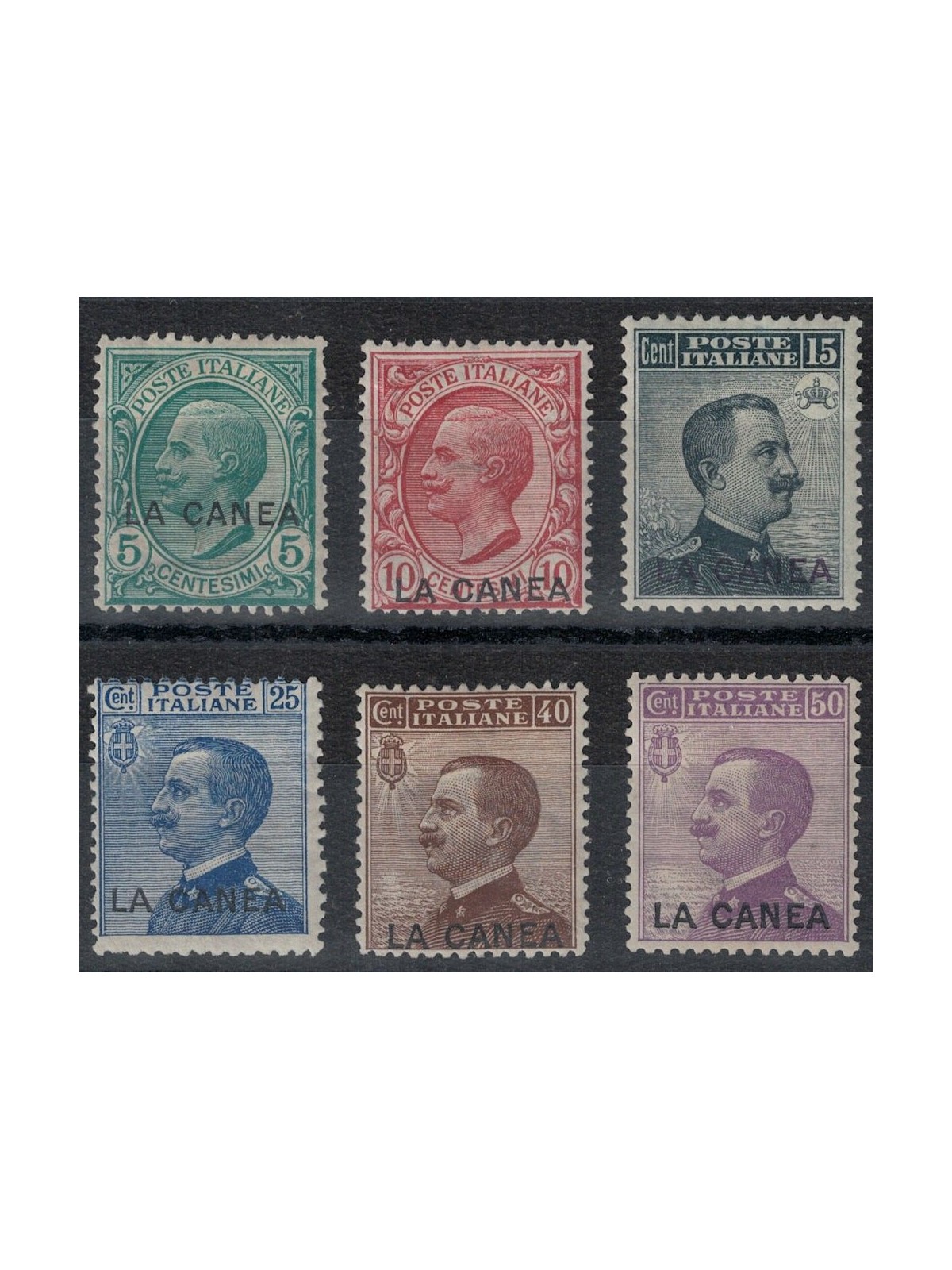 CRETE (CHANIA) 1907-12 Ordinary series 6v MH*