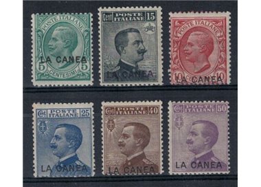 CRETA (LA CANEA) 1907/12 Serie ordinaria 6v MNH**