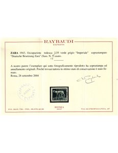 ZARA (OCC. TEDESCA) 1943 Imperiale ₤ 2,55 us ©