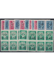 YUGOSLAV MILITARY ADMINISTRATION 1947 Complete issue 15v in blocks of four MNH**