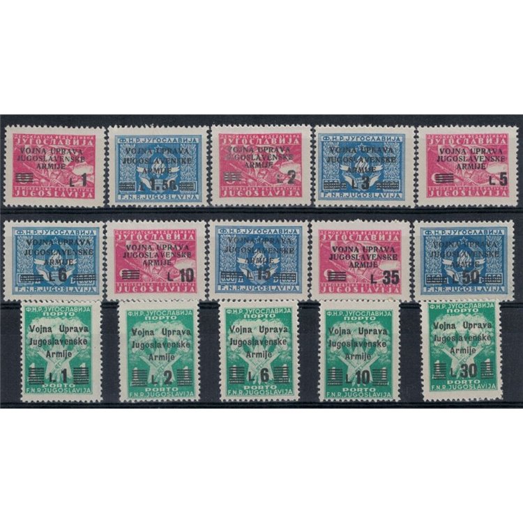 YUGOSLAV MILITARY ADMINISTRATION 1947 Complete issue 15v MNH**