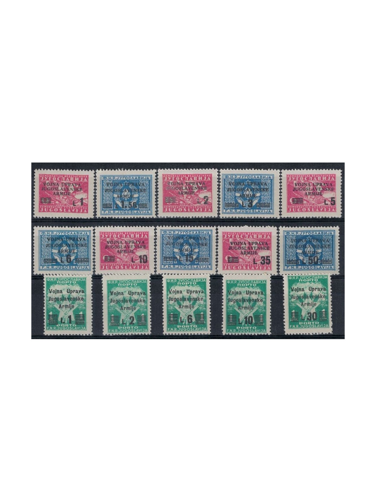 YUGOSLAV MILITARY ADMINISTRATION 1947 Complete issue 15v MNH**