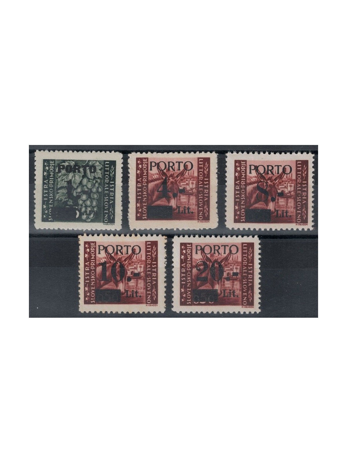 ISTRIA - LITORALE SLOVENO 1945 Segnatasse Tassello I 5v MH*