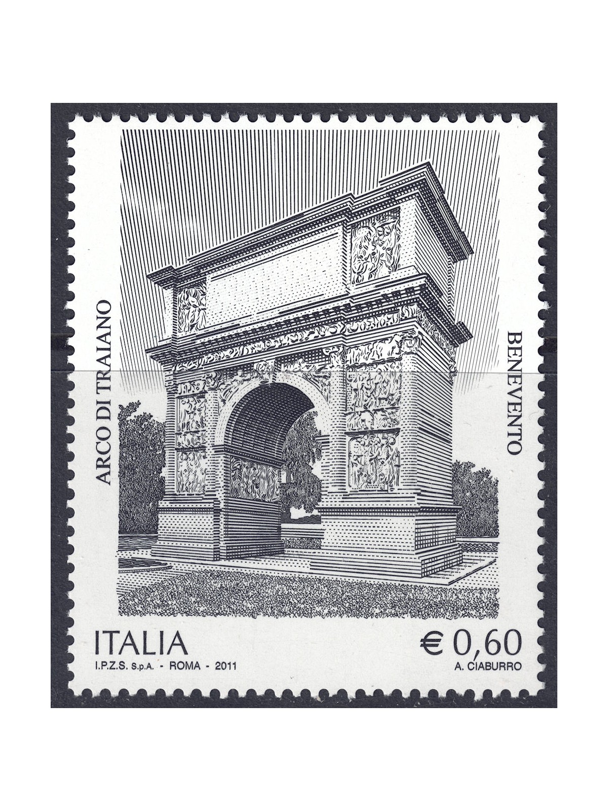 ITALIA 2011 Arco di Traiano MNH**