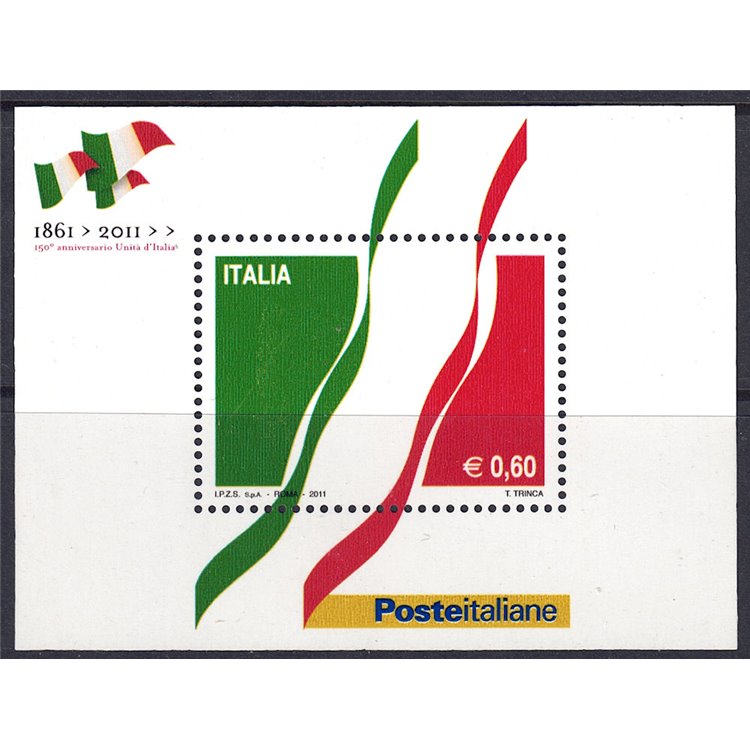ITALY 2011 Unification of Italy (Tricolour) s/s MNH**