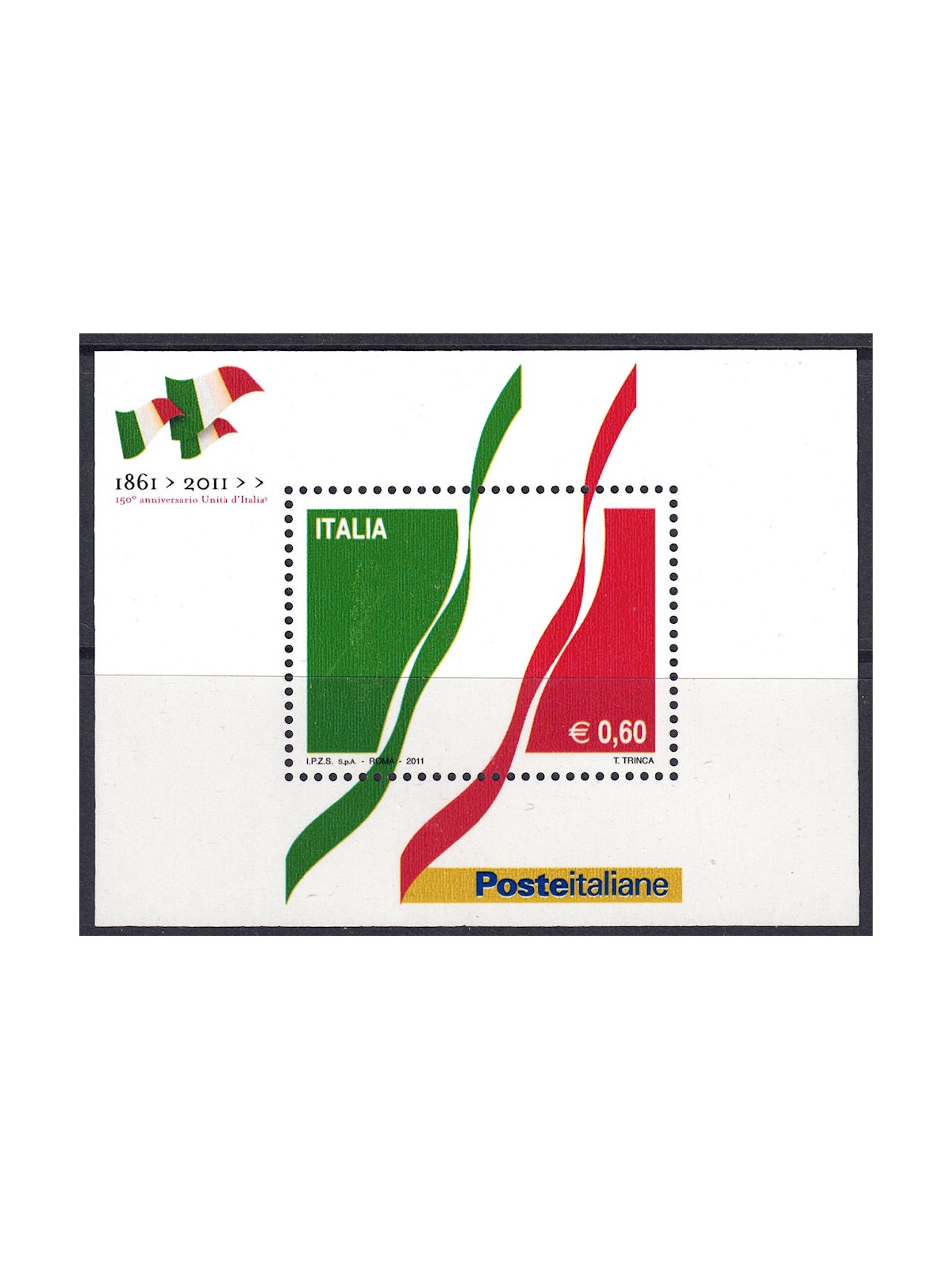 ITALY 2011 Unification of Italy (Tricolour) s/s MNH**