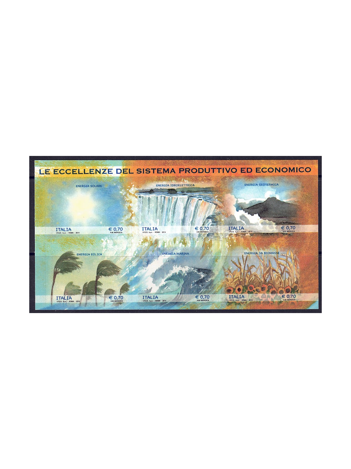 ITALIA 2014 Energie rinnovabili BF MNH**