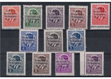 FIUMANO KUPA AREA 1941 Overprinted 12v MNH** ©