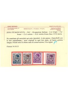 ZONA FIUMANO KUPA 1941 Soprastampati 12v MNH** ©