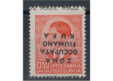 ZONA FIUMANO KUPA 1941 Varietà 50p arancio con soprastampa capovolta MNH**