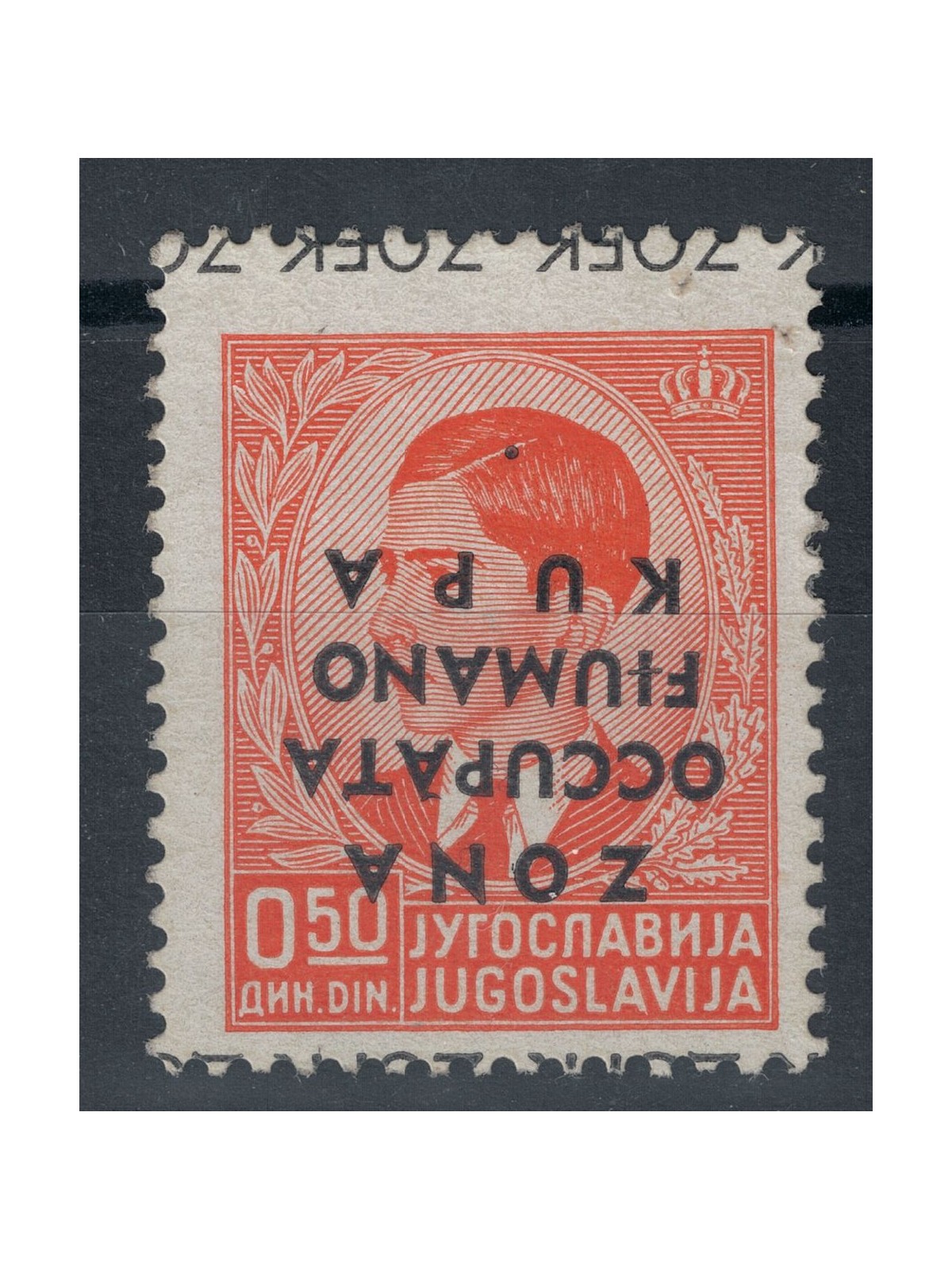 FIUMANO KUPA AREA 1941 Variety 50p orange with inverted overprint MNH**