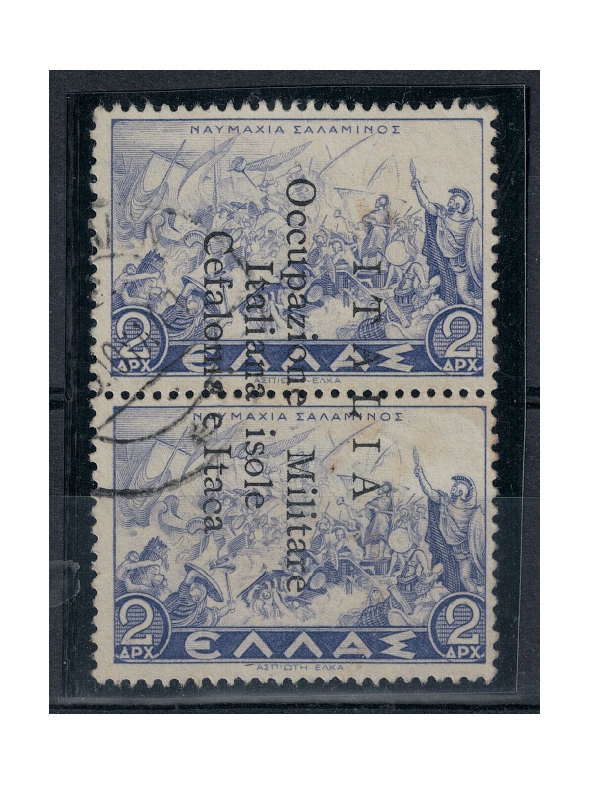 KEFALONIA AND ITHACA (ARGOSTOLI) 1941 Mythological (2 + 2 drachmas) 2v used