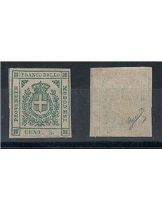 MODENA GOV. PROVV. 1859 Stemma di Savoia 5c. verde MH* ©