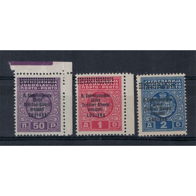LUBIANA 1941 Segnatasse 3v MNH**