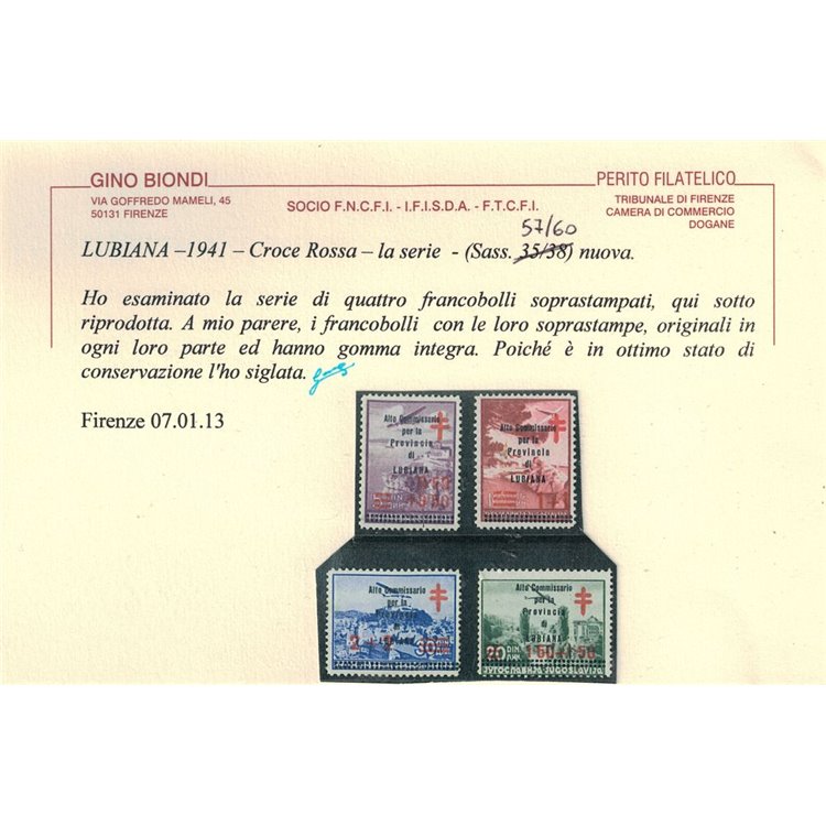 LUBIANA 1941 Antitubercolari (Alto Commissariato) 4v MNH** ©
