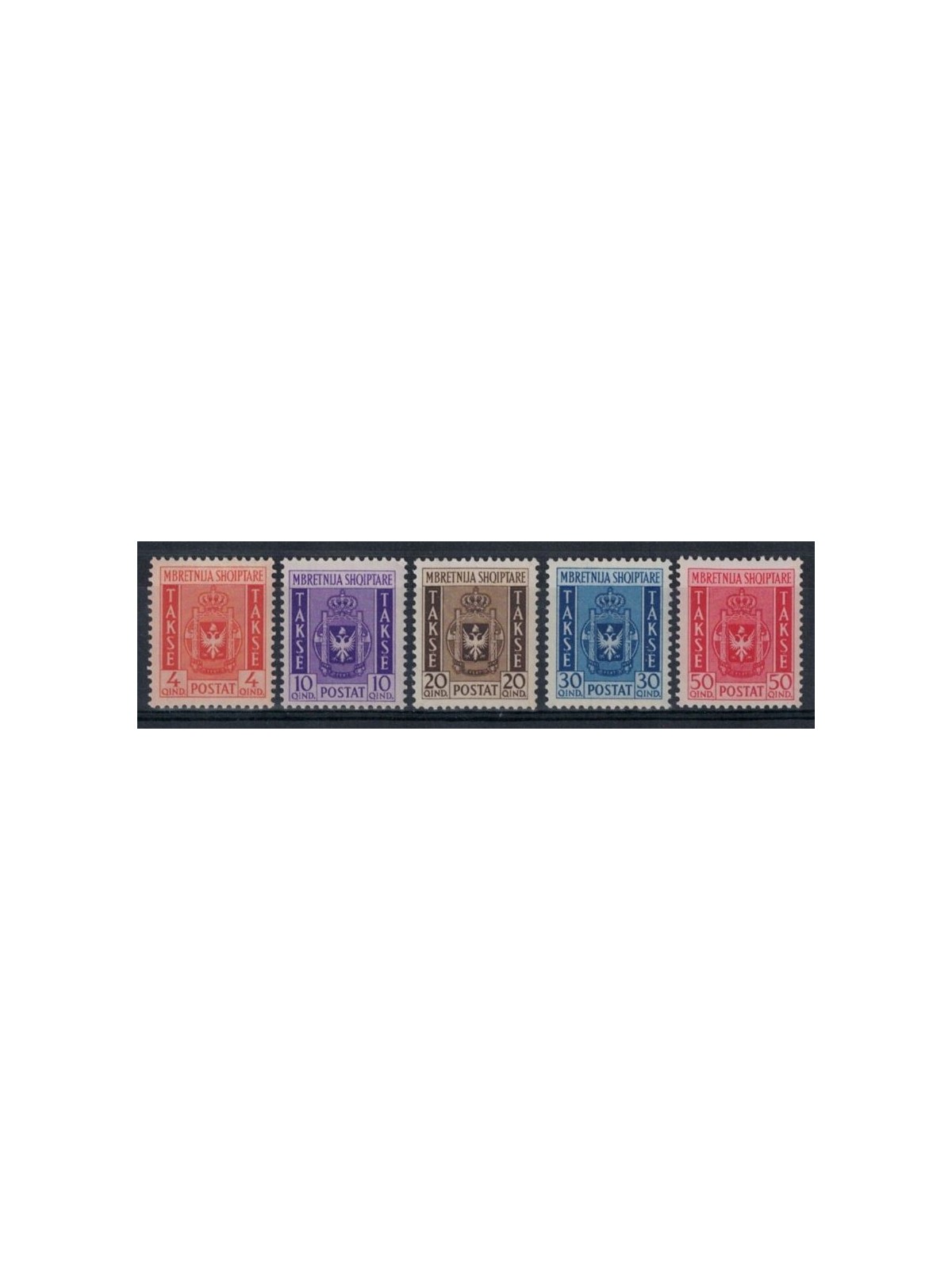 ALBANIA (OCC. ITALIANA) 1940 Segnatasse 5v MH* ©