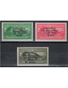 ALBANIA (ITALIAN OCCUPATION) 1939 Constituent Assembly, airmail 3v MH*