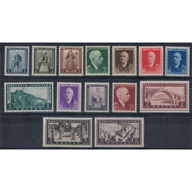 ALBANIA (OCC. ITALIANA) 1939-40 Serie Definitiva 14v MH*