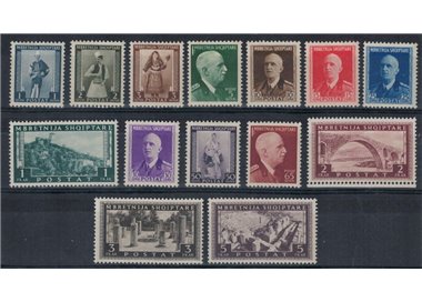 ALBANIA (ITALIAN OCCUPATION) 1939-40 Definitive Series 14v MH*