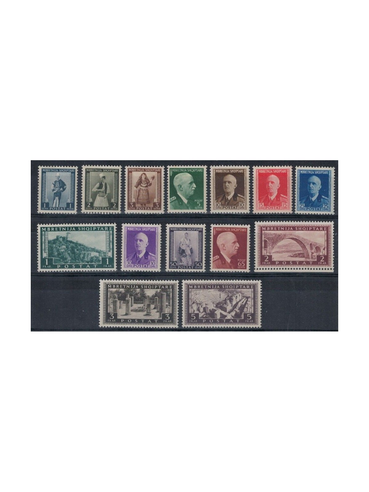 ALBANIA (ITALIAN OCCUPATION) 1939-40 Definitive Series 14v MH*