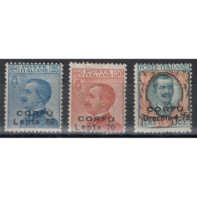 CORFU' (ITALIAN OCCUPATION) 1923 Unissued 3v MH*