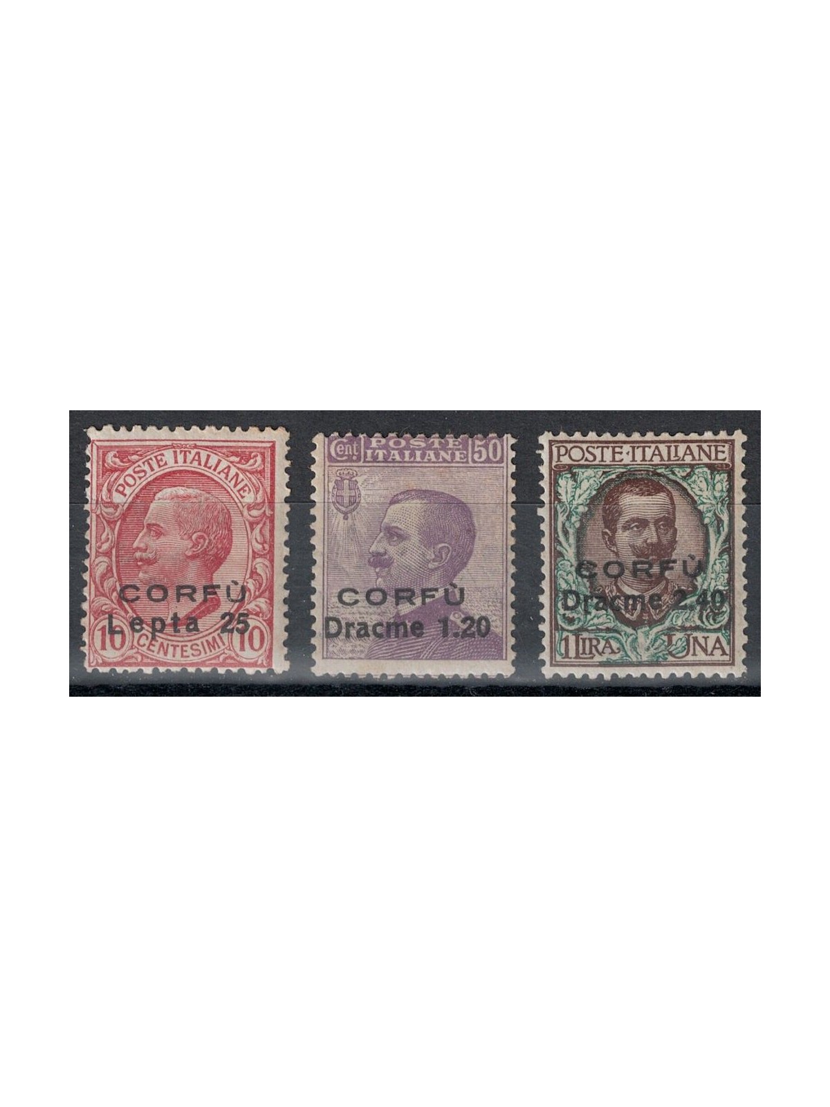 CORFU' (ITALIAN OCCUPATION) 1923 Overprinted in Greek currency 3v MH*