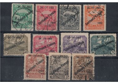 FIUME 1922 Pro Fondazione Studio overprinted 11v us