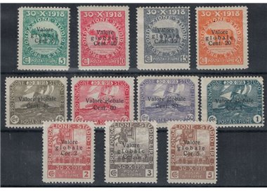 FIUME 1919 Pro Fondazione Studio overprinted 11v MH*