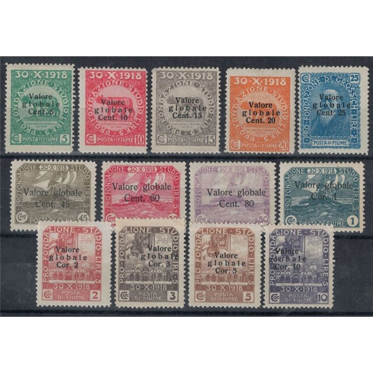 FIUME 1920 Overall value 13v MH*