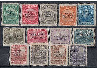 FIUME 1920 Valore globale 13v MH*