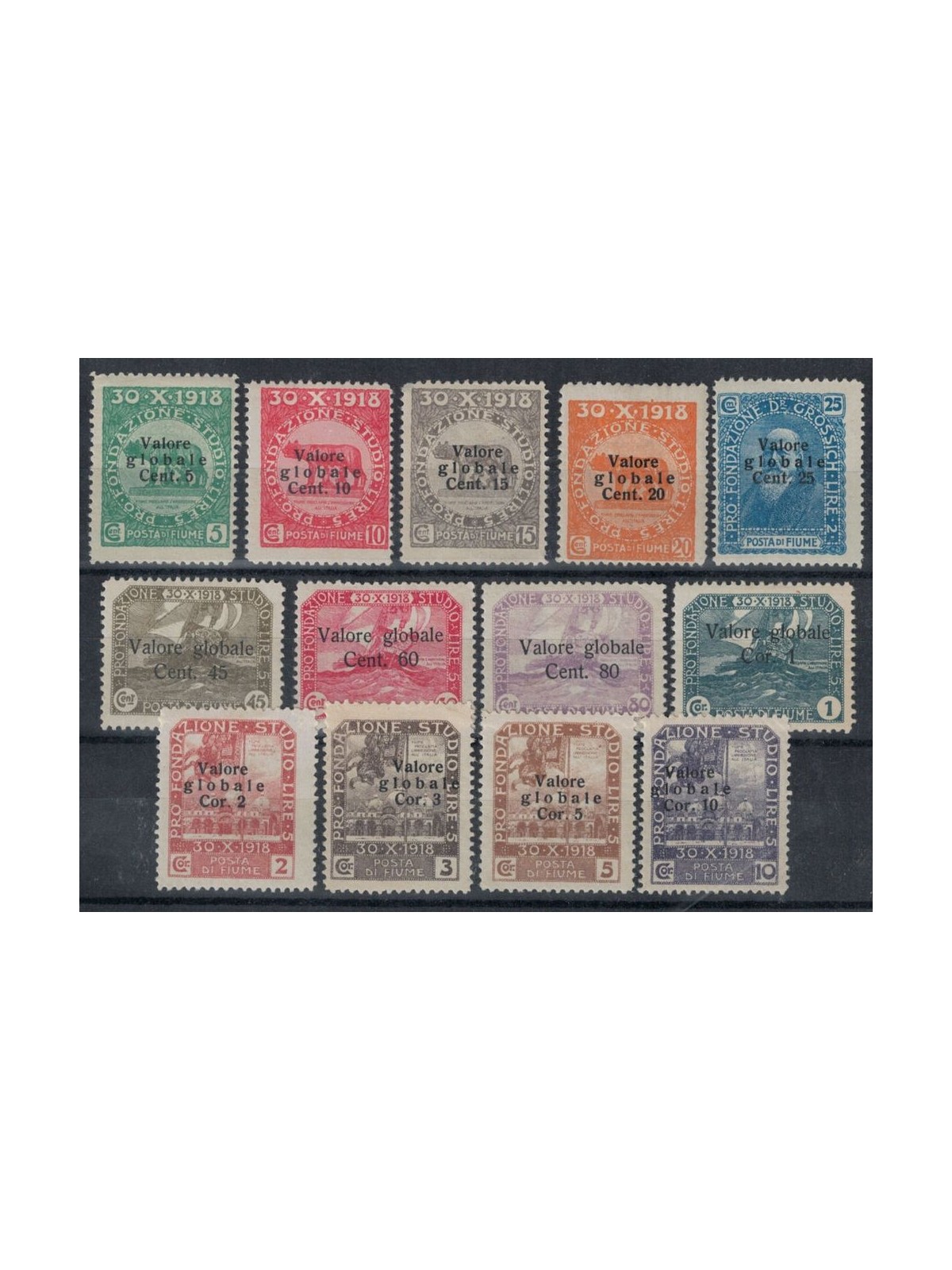 FIUME 1920 Valore globale 13v MH*