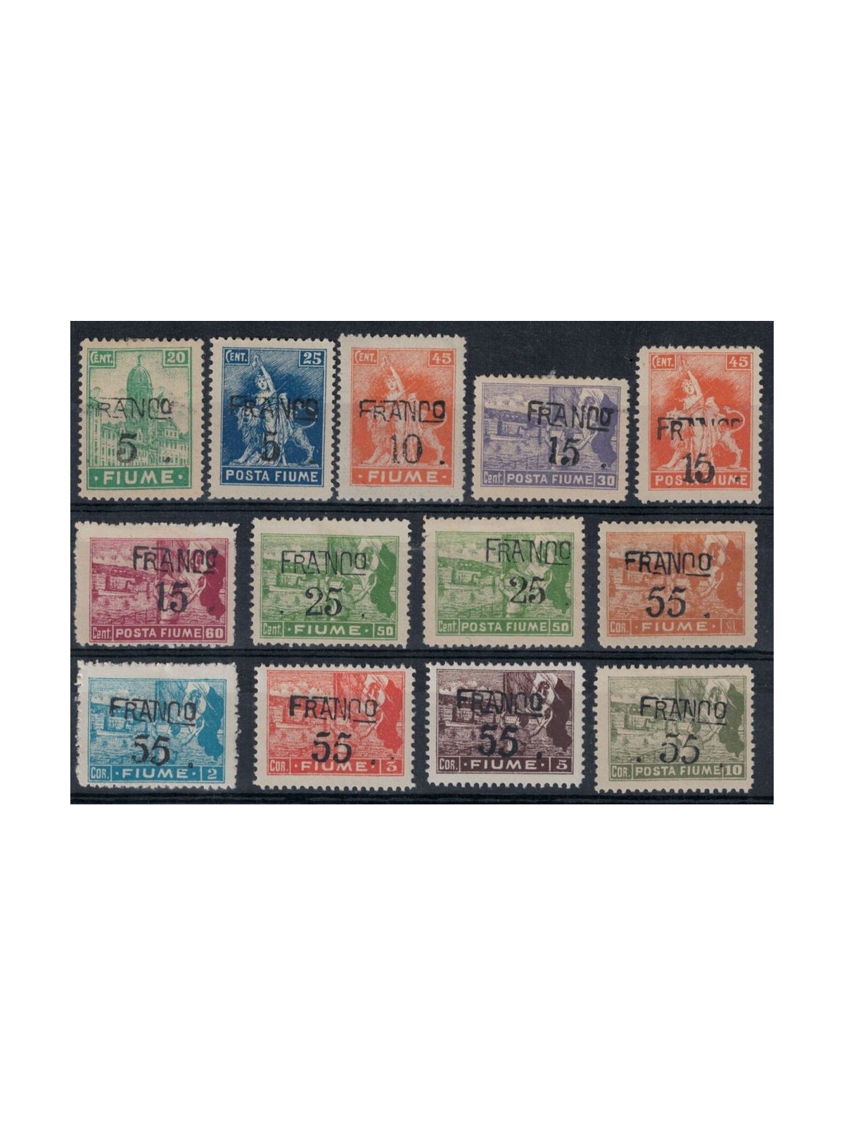 FIUME 1919 Allegorie e vedute 13v MH*