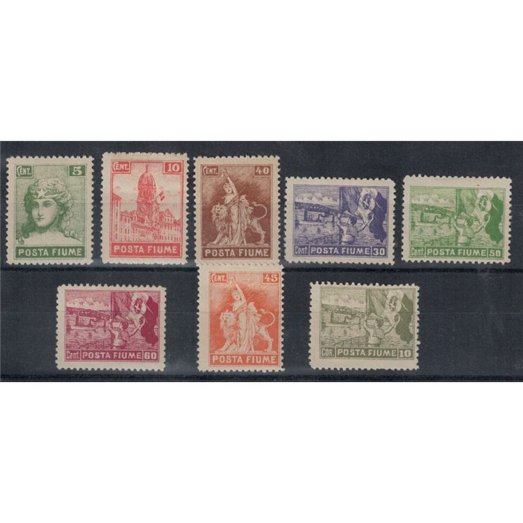 FIUME 1919 Allegories and views with the inscription ‘POSTA FIUME’ 8v MH*
