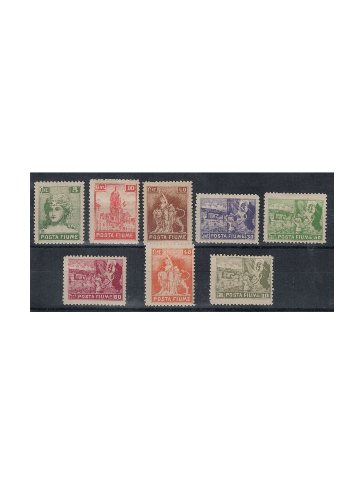 FIUME 1919 Allegories and views with the inscription ‘POSTA FIUME’ 8v MH*