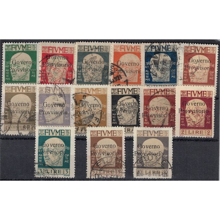FIUME 1921 Effigie di D'Annunzio (Governo Provvisorio) 15v us