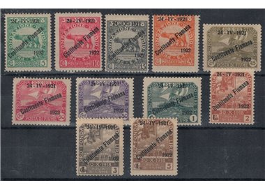 FIUME 1922 Pro Fondazione Studio soprastampati 11v MH*