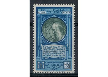 AEGEAN 1932 Dante Alighieri (airmail) MNH**