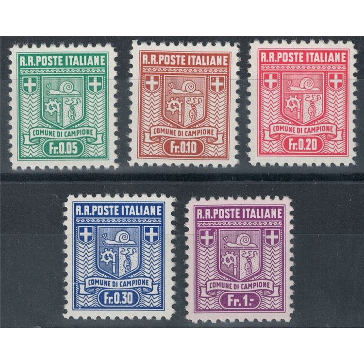 CAMPIONE 1944 Stemma del Comune 5v MNH**