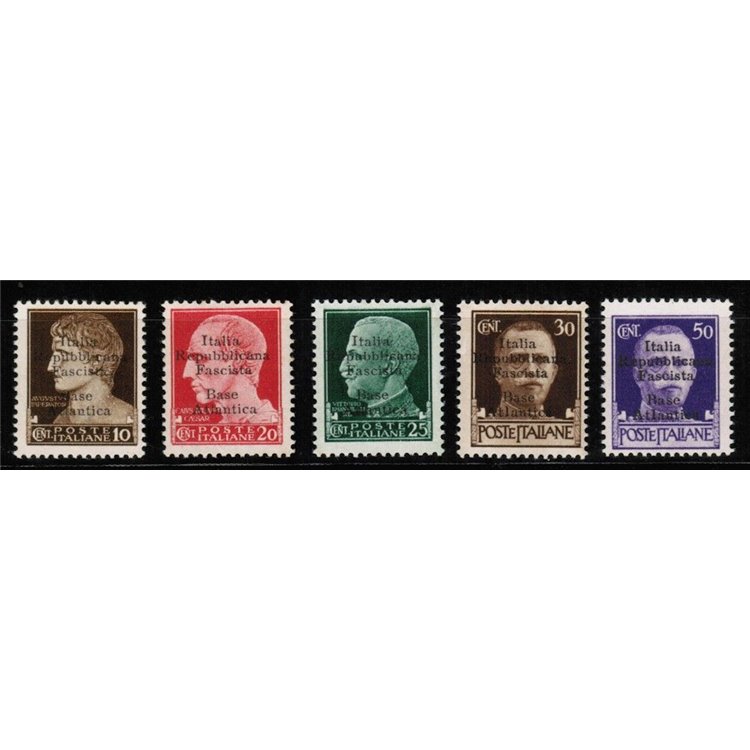 BASE ATLANTICA 1943 Fascist Republican Italy (5 lines) 5v MH*