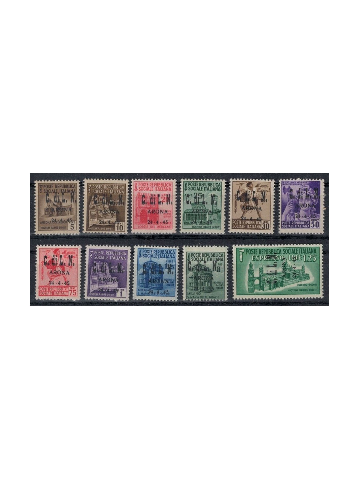 ARONA 1945 Destroyed monuments overprinted 11v MNH** ©