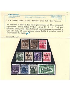 ARONA 1945 Monumenti distrutti sovrastampati 11v MNH** ©