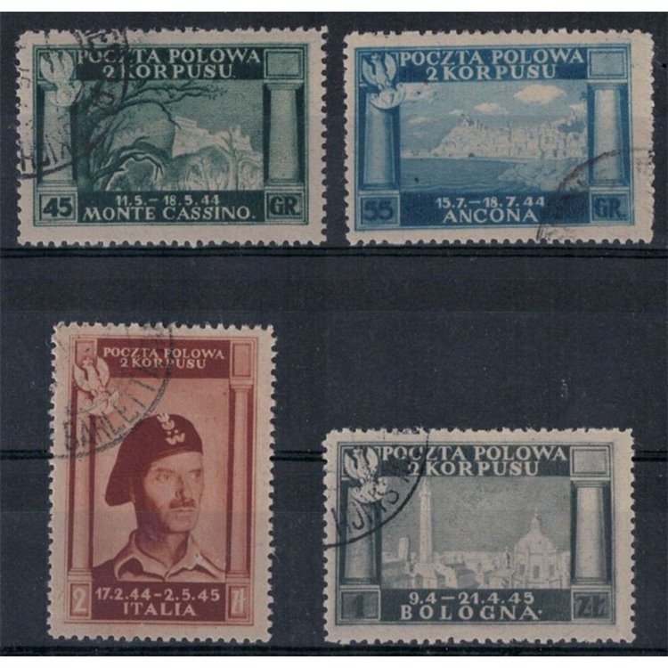 CORPO POLACCO 1946 Vittorie polacche in Italia 4v us