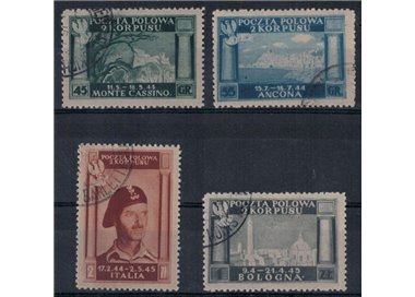 POLISH CORPS 1946 Polish victories in Italy 4v used