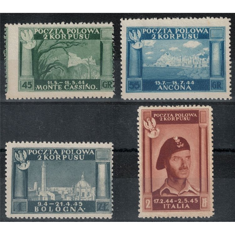 POLISH CORPS 1946 Polish victories, white paper 4v MNH** ©
