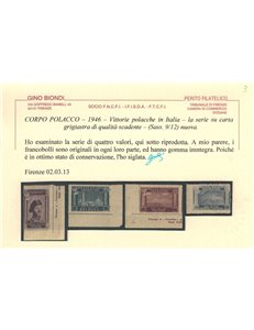 CORPO POLACCO 1946 Vittorie polacche, carta grigia, colori cambiati 4v MNH**