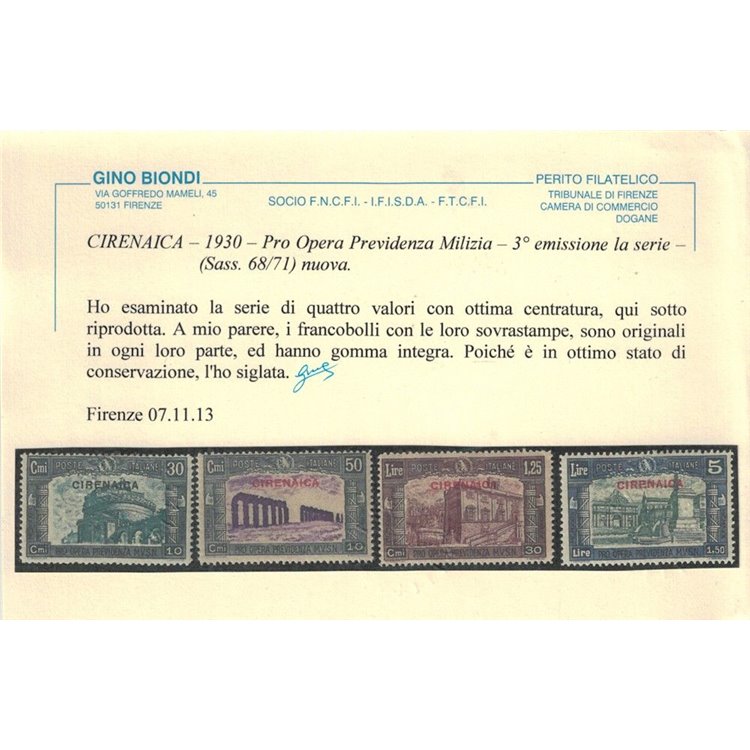 COLONIE CIRENAICA 1930 Milizia III 4v MNH** ©