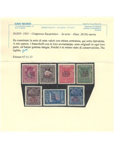 EGEO 1931 Congresso Eucaristico Italiano 7v MNH** ©