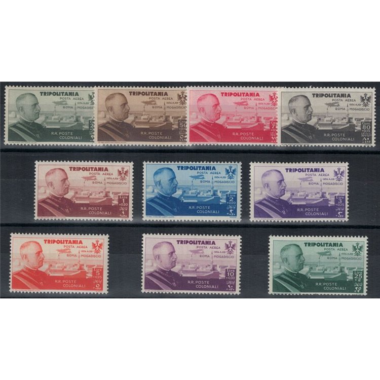 TRIPOLITANIA 1934 Rome-Mogadishu flight 10v MNH**